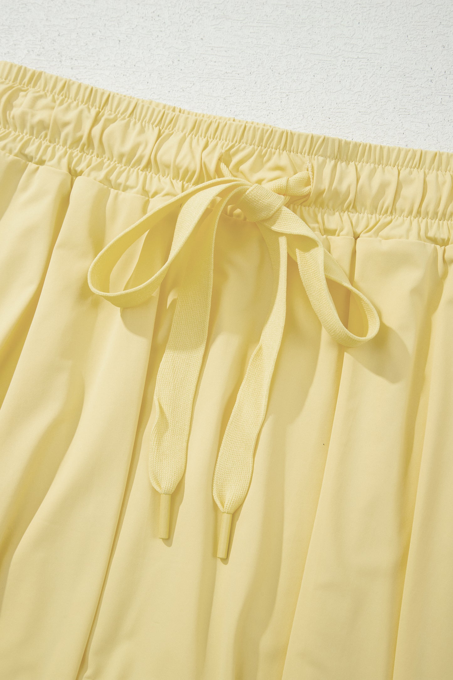 Black Drawstring Elastic Waistband Lined Tennis Skorts