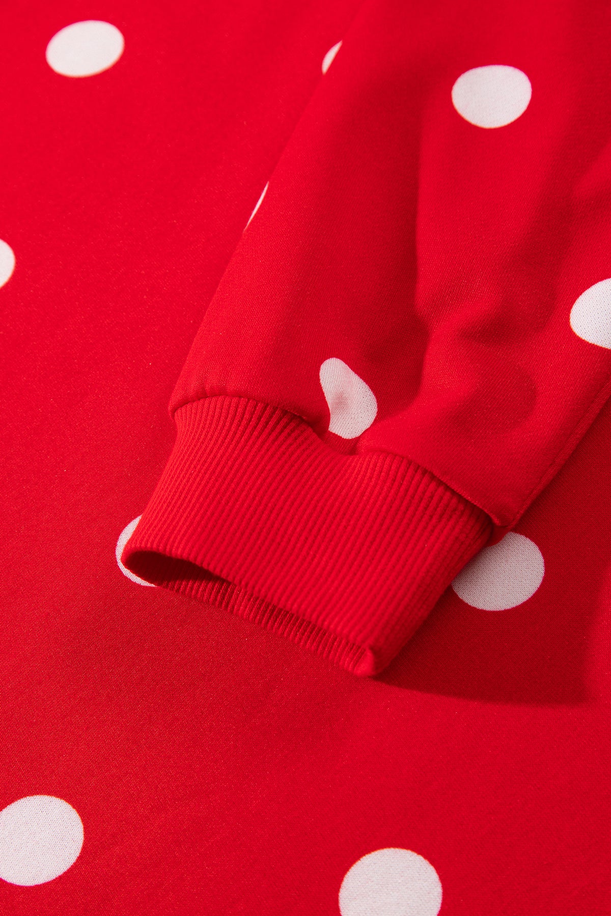 Red Polka Dot Raw Hem Relaxed Pullover Loose Skort Two Piece Set