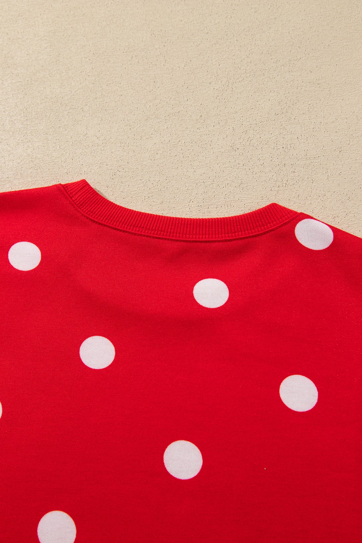 Red Polka Dot Raw Hem Relaxed Pullover Loose Skort Two Piece Set