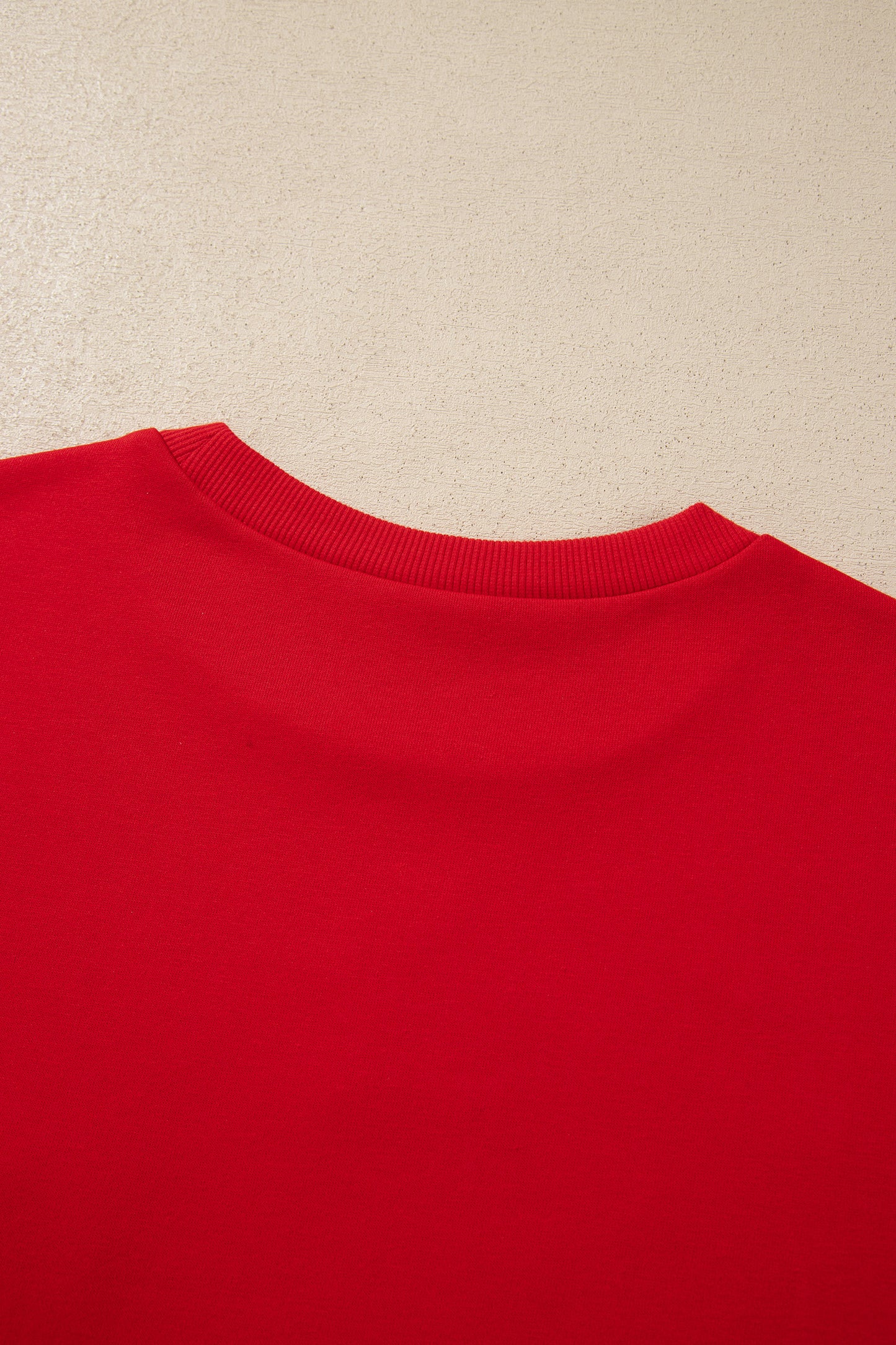 Racing Red Gingham Patch Embroidered Rugby Game Day Stars Sweatshirt