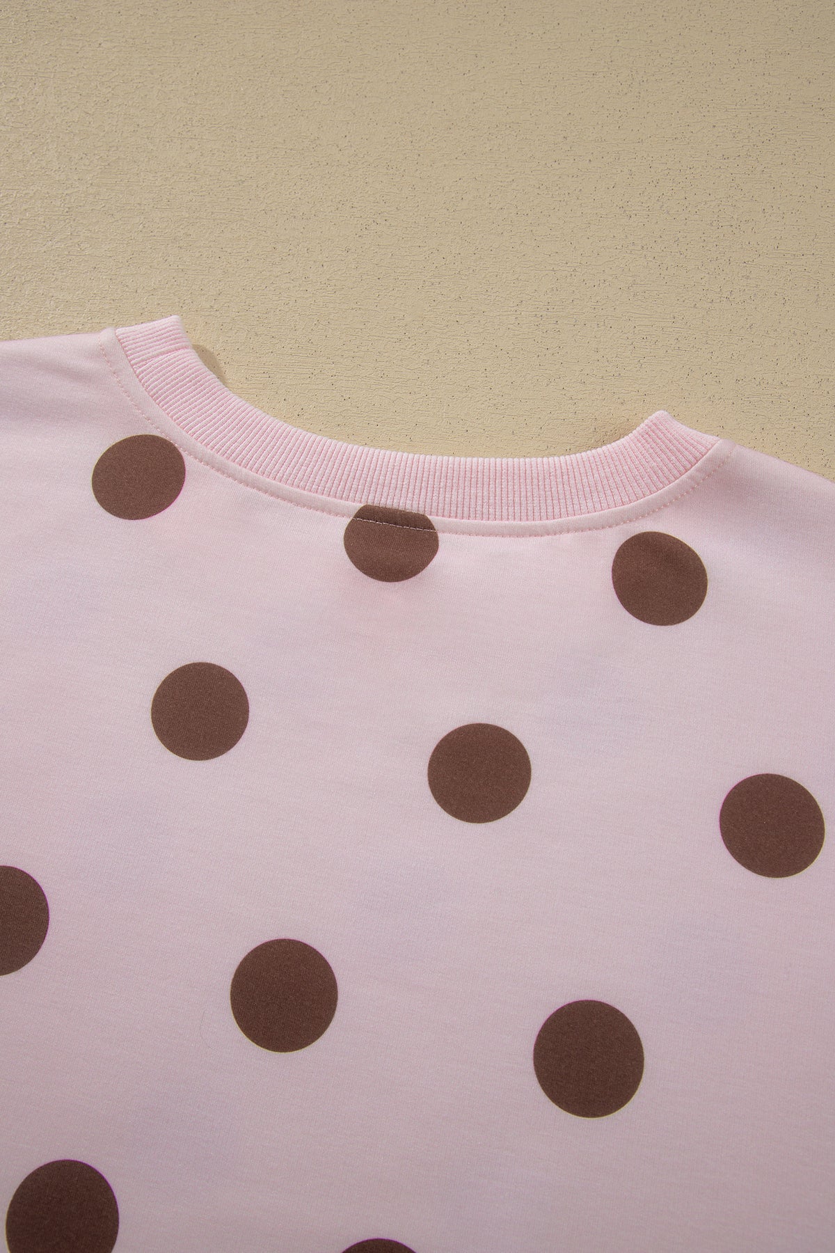 Brown Polka Dot Two Piece Set Long Sleeve Casual Skirt Set