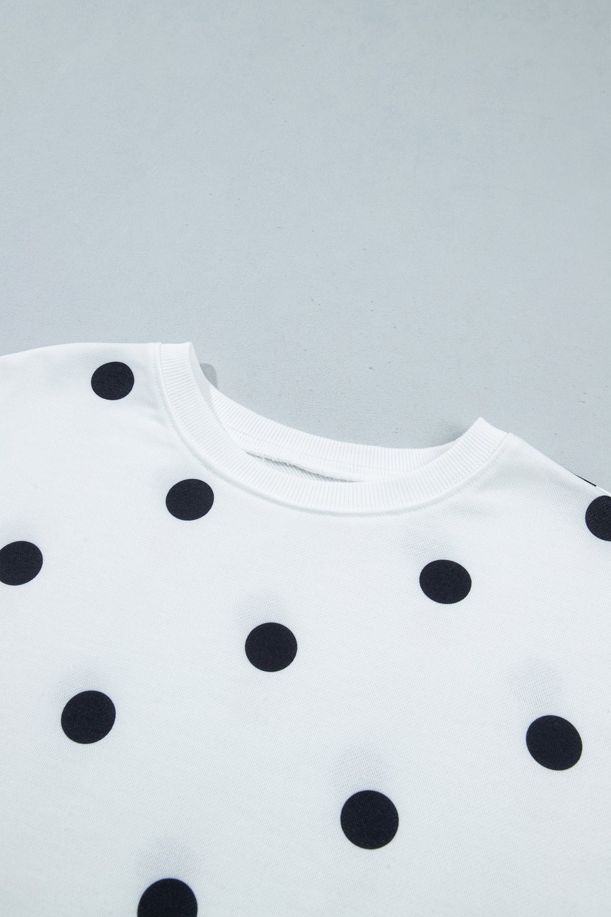 Red Polka Dot Raw Hem Relaxed Pullover Loose Skort Two Piece Set