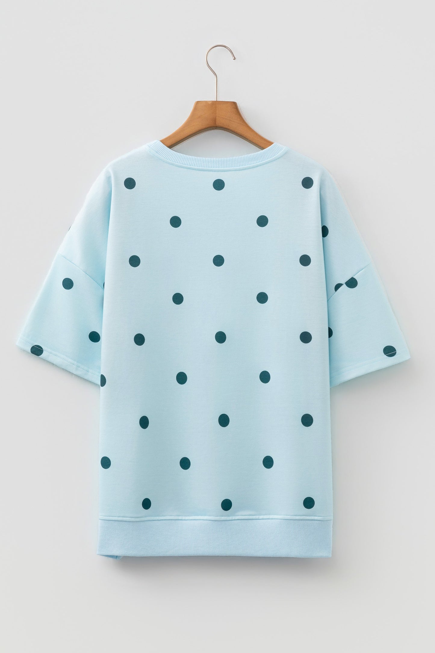 Yellow Polka Dot Print Crossed Seam Detail Oversize Tee