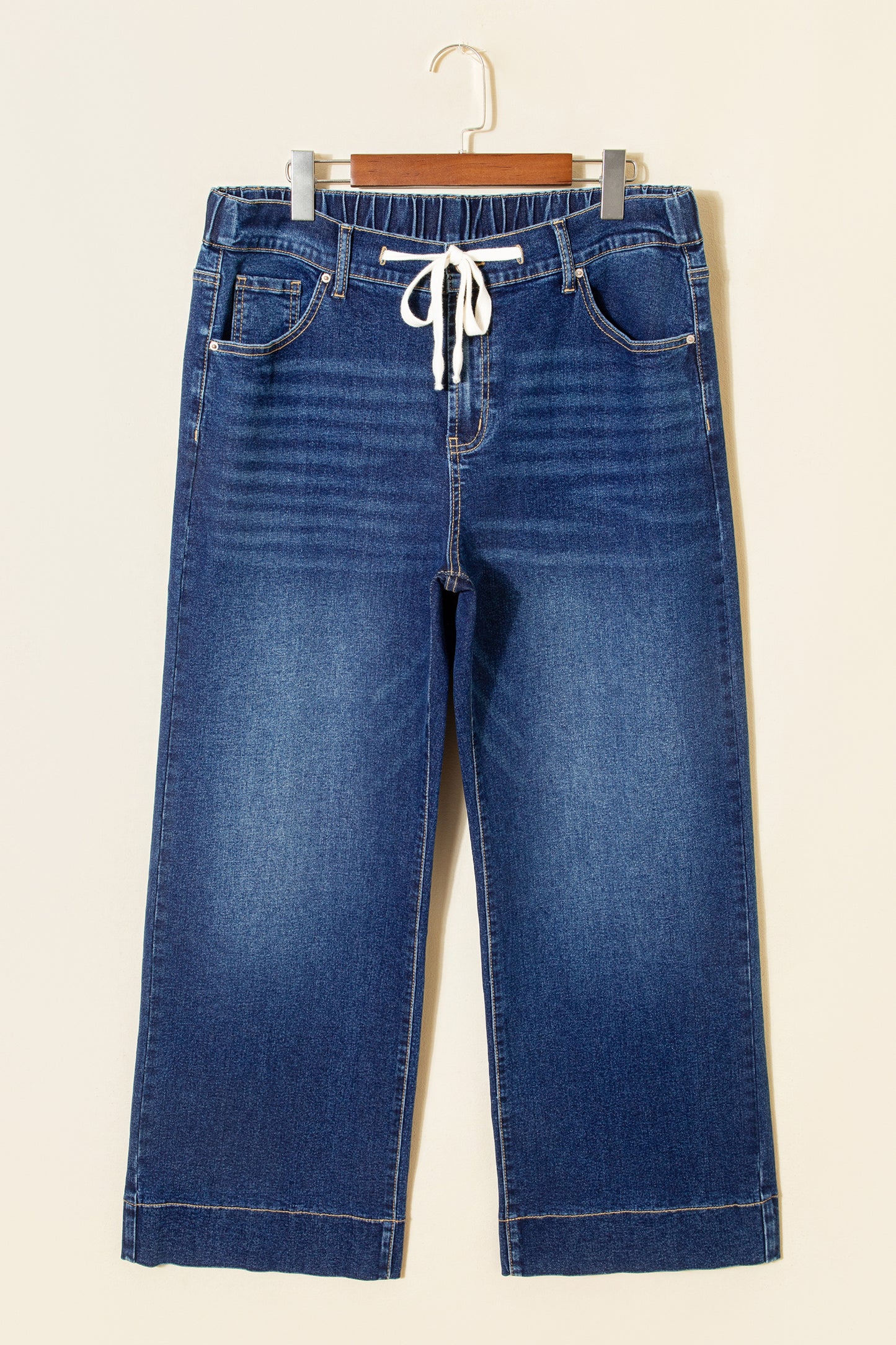 Black Acid Wash Contrast Lace-up Plus Size Jeans