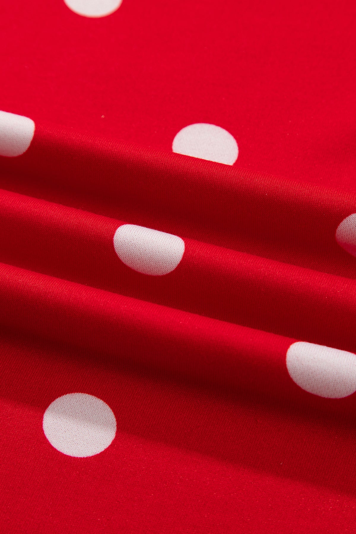 Red Polka Dot Raw Hem Relaxed Pullover Loose Skort Two Piece Set