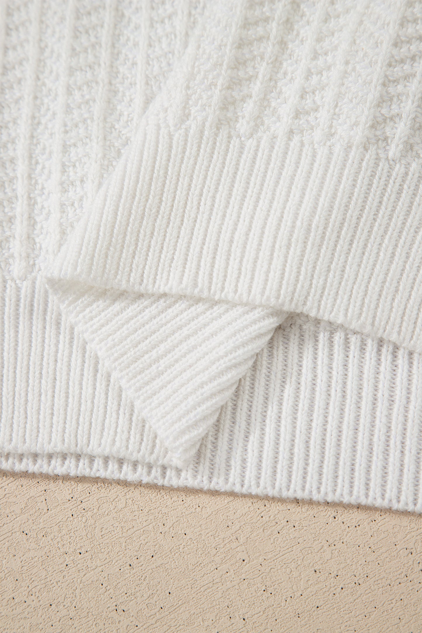 White Lets Play Rugby Pattern Textured Knit Casual Shift Sweater Vest