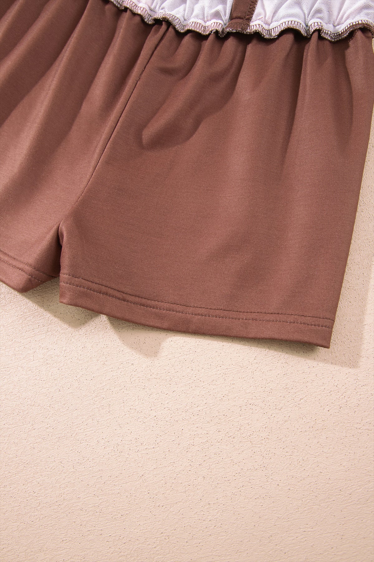 Brown Polka Dot Two Piece Set Long Sleeve Casual Skirt Set